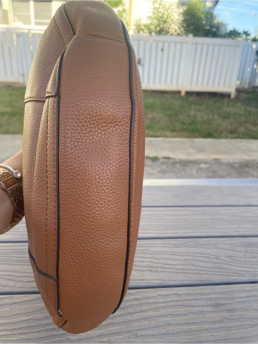 Michael Kors Cognac Pebbled Leather Hobo Bag